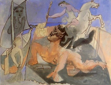 Minotaure Trauerspiel Komposition 1936s Abstrakter Akt Ölgemälde